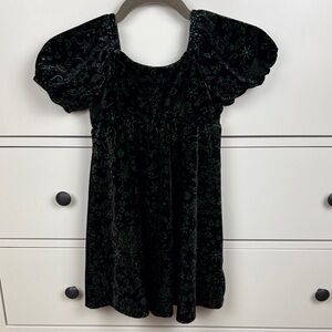 Wicked by Paul Tazewell Girls Black and Green Puff Sleeve Dress - Size 4/5